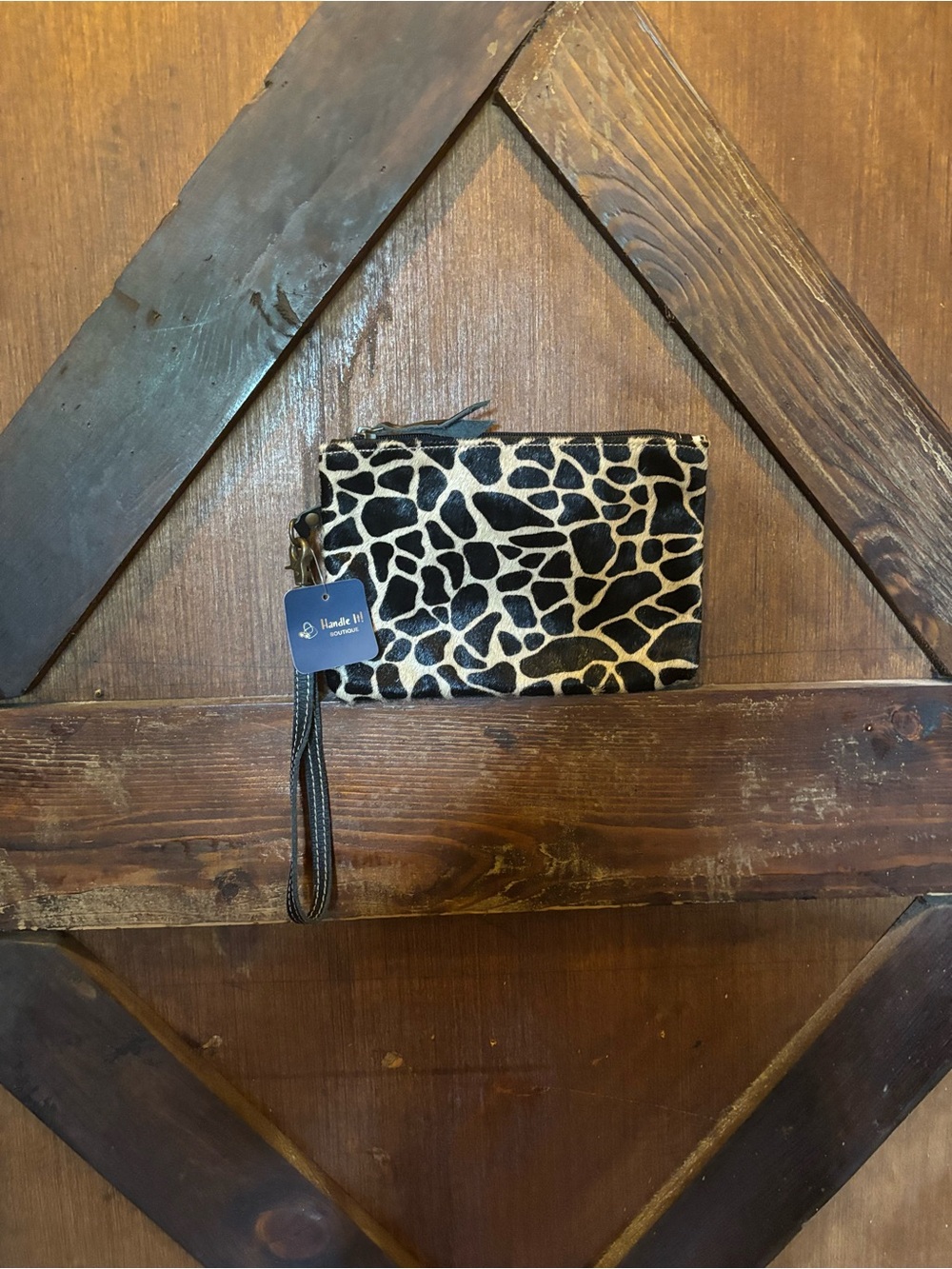 Giraffe Print Wristlet Pouch